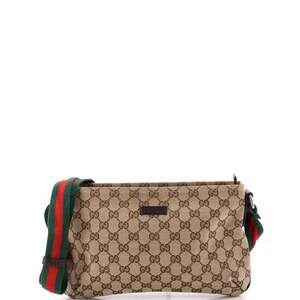 Gucci Web Strap Messenger Bag Gg Canvas #239692G11B